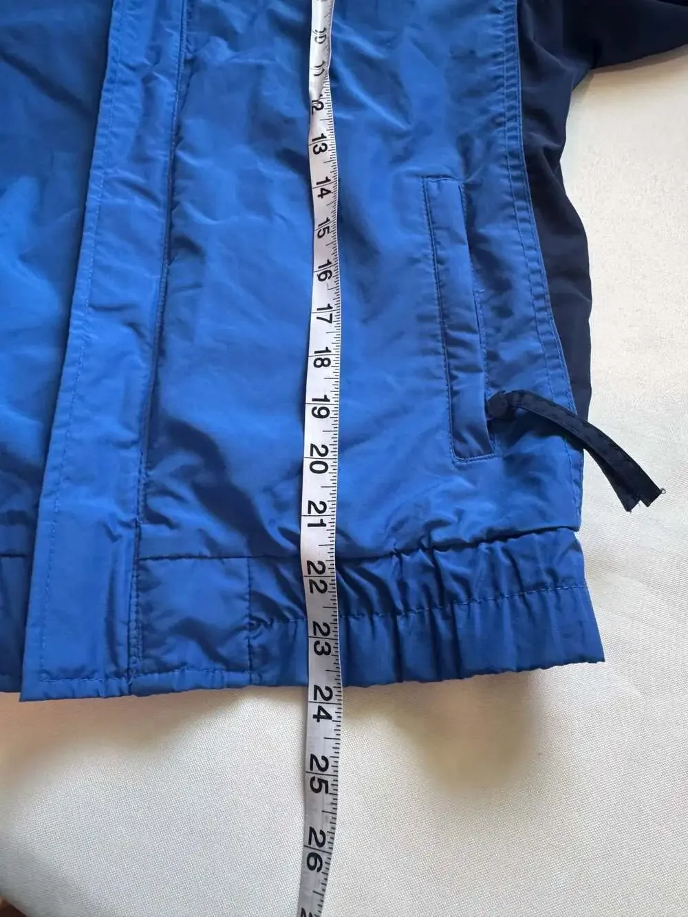 Vintage Columbia Youth Blue Hooded Rain Shell Jacket Gorpcore Size Large